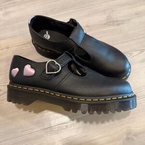 Dr. Martens Polley Heart Virgina Satin Mary Jane Shoes